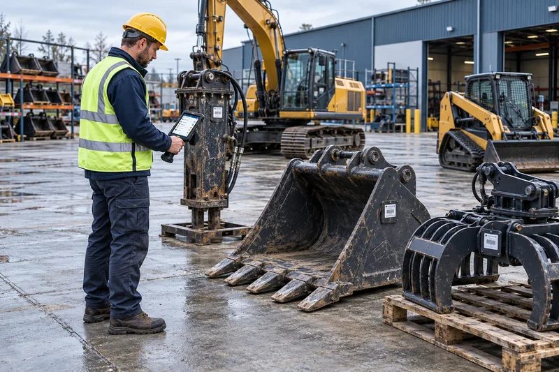 Supervisor scanning plant in the equipment yard