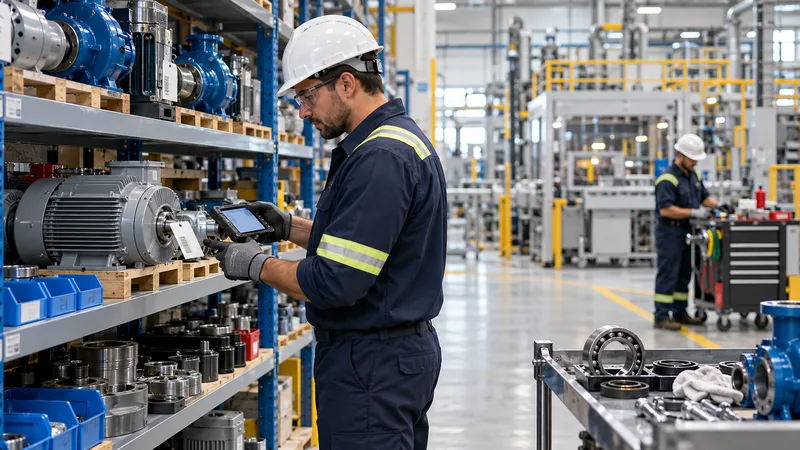 Technician scanning a critical spare part