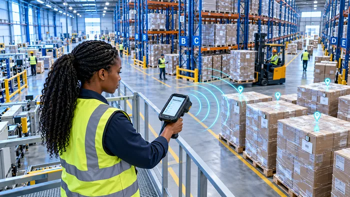 Associate tracking warehouse assets with RFID