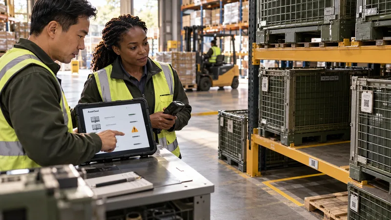 Team reconciling a warehouse asset audit